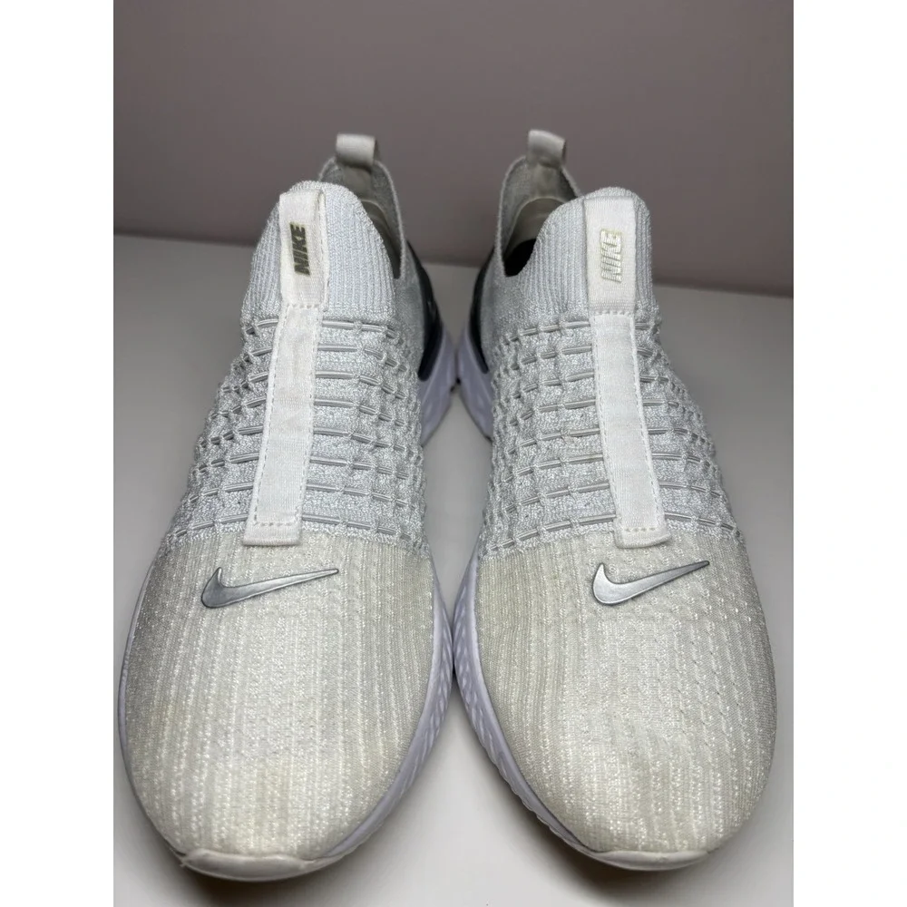 Nike React Phantom Run Flyknit 2 Women's Running Shoes Platinum White - Size 8.5